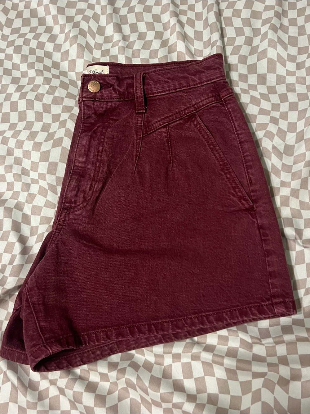 Target Universal Thread maroon denim shorts